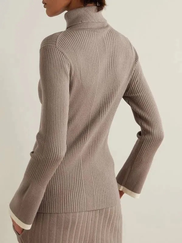 Varley Ravena ribbed-knit turtleneck top - Image 3