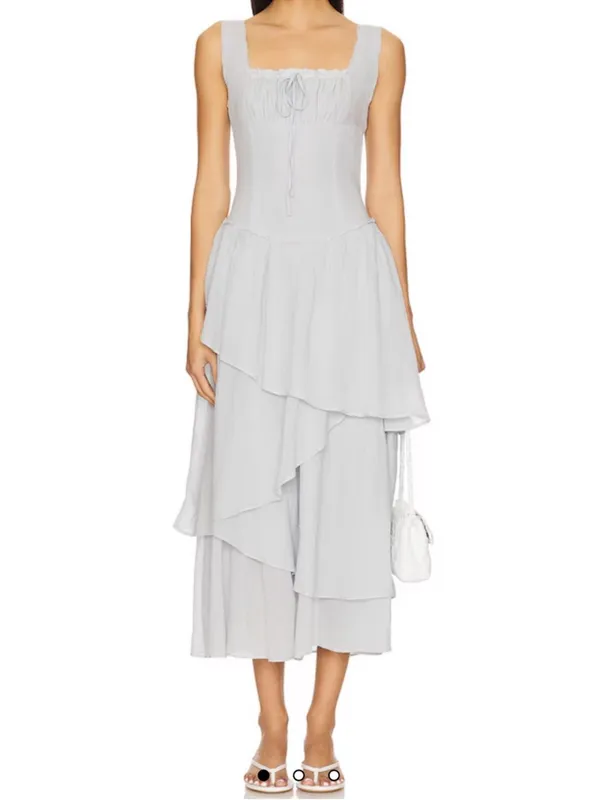 Free People In My Dreams Midi Dress in Pearl Blue L - Image 2