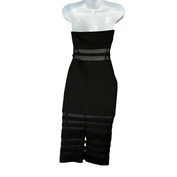 Revolve Superdown Black Strapless Midi Tube Dress Size XS Bodycon Magdalena - Image 6