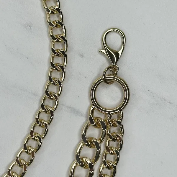 Chunky Draped Gold Tone Chain Link Belt Adjustable Y2K One Size OS ✨ - Image 2
