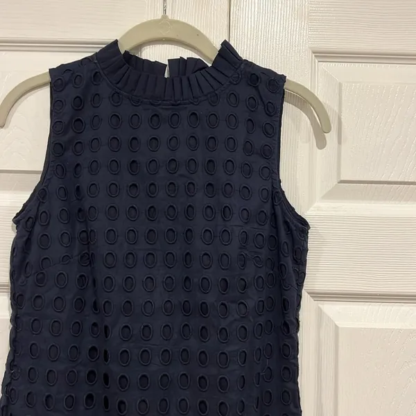 Sail‎ to Sable Eyelet Ruffle Dress Navy Blue Womens Size 0 - Image 4