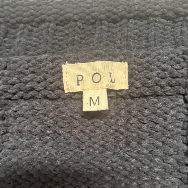 Anthropologie POL Women's Black Chunky Cable Knit Open Front cardigan Size‎ M - Image 5