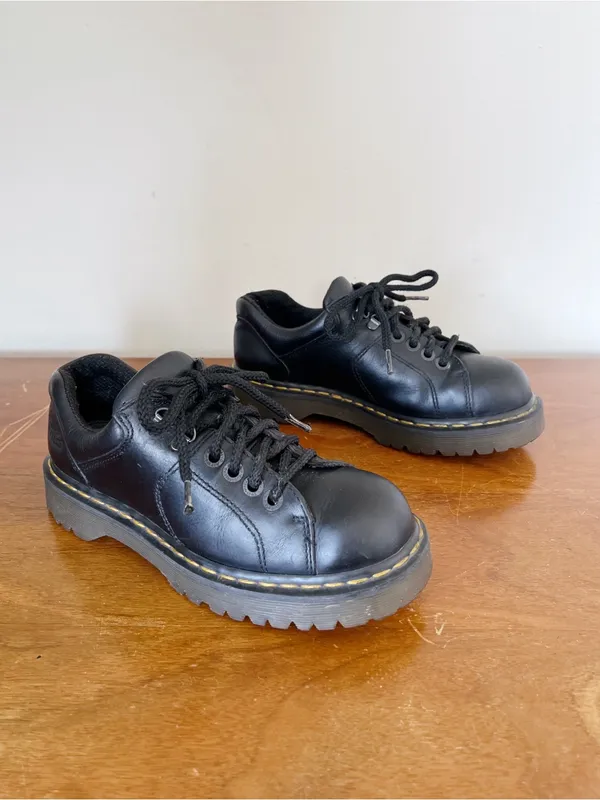 Dr Martens • vintage 8312 lace up oxford shoes platform black leather chunky - Image 13
