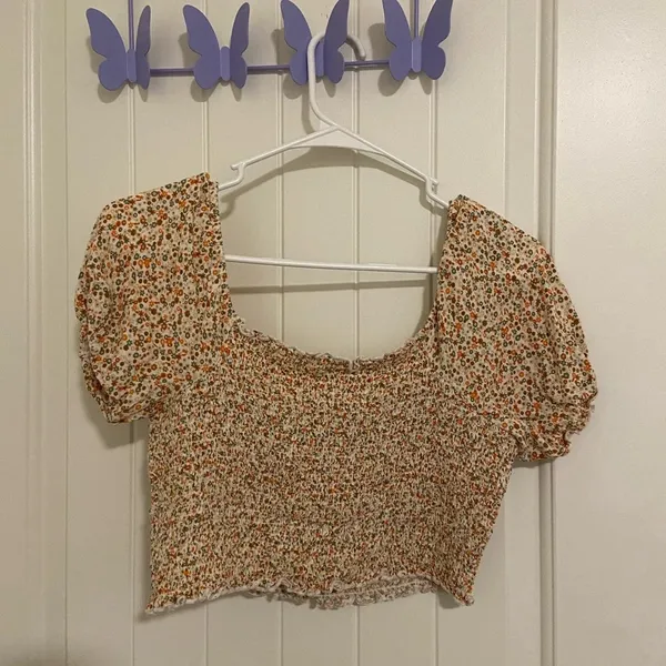 Aerie women’s floral‎ cropped blouse — small - Image 6