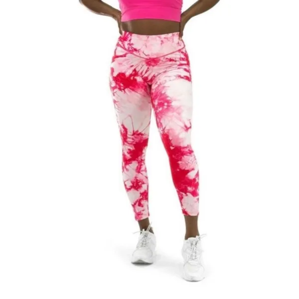 Balance athletica / vitality OG pant white hibiscus pink tie dye leggings size S - Image 3