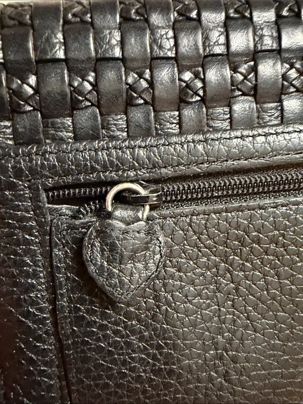 💳💳💳BOGOHO💳💳💳Brighton Black Woven Leather Clutch Wallet with Silver Accent - Image 5