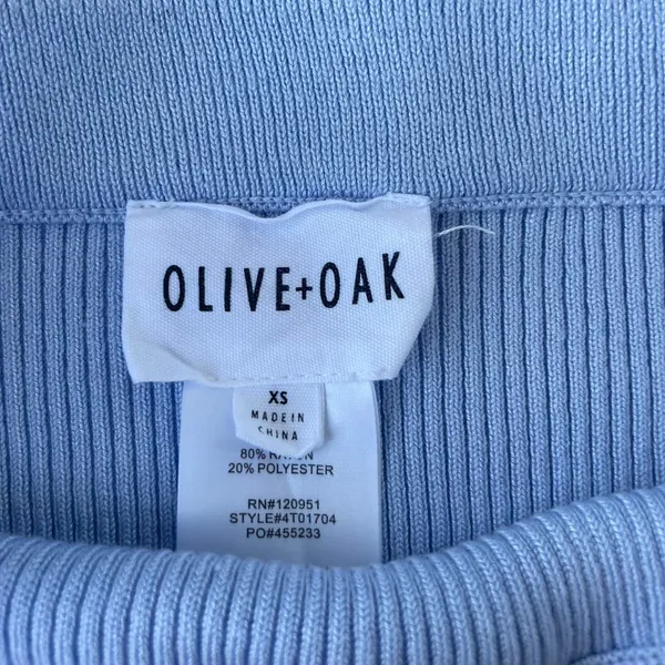 Olive & oak baby blue ribbed midi pencil skirt sz xs - Image 6