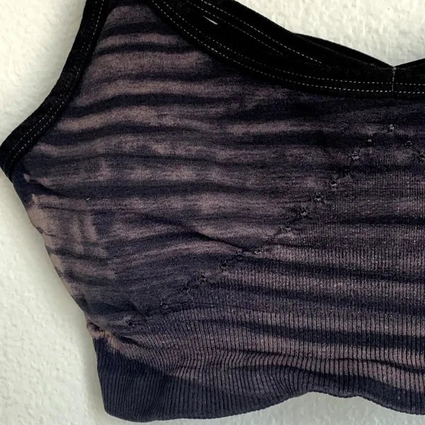 NEW Free People Movement Criss Cross Striped Sports‎ Bra Workout in Black Gray - Image 3
