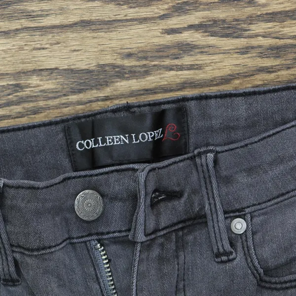 Colleen Lopez Womens Piped Trim Skinny Jeans 167e44183581fc Black Multi 2 - Image 4