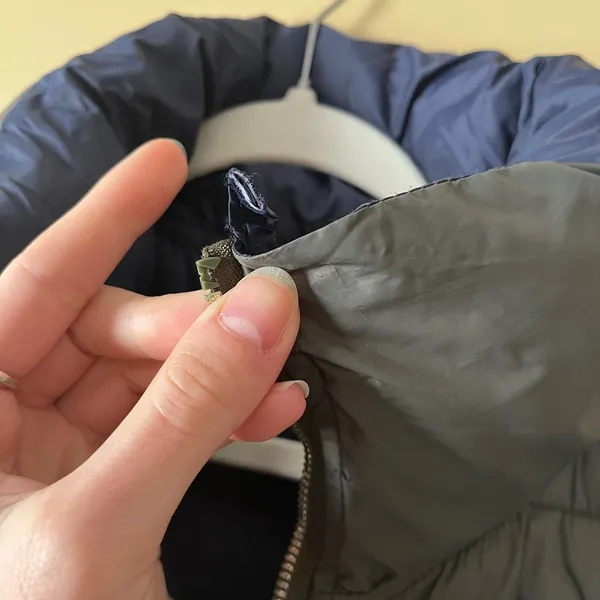 Quilted Reversible Vest in Olive green and Blue - Image 6