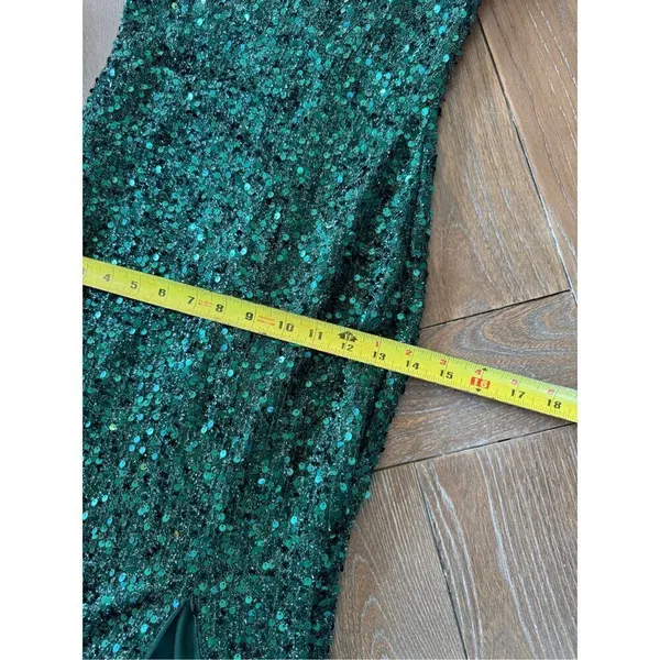 Faeriesty Green Sequin Mermaid‎ Dress with Side Slit Size XSmall - Image 11