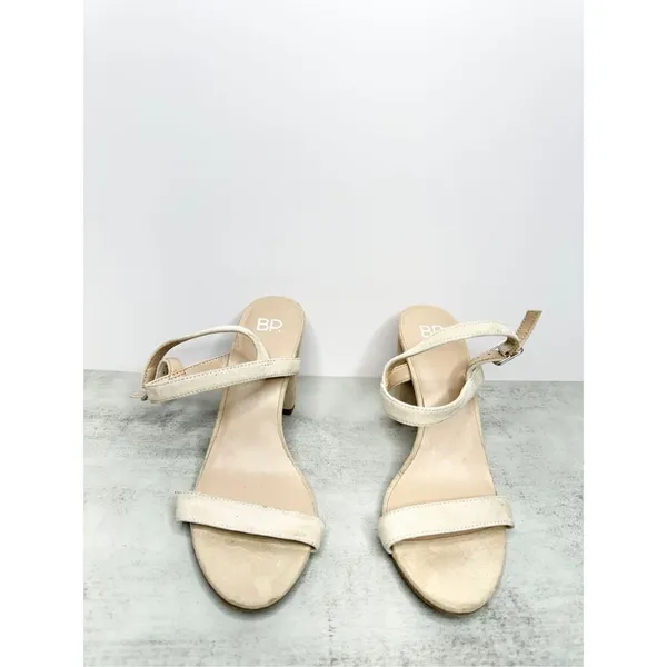 BP Sandals Womens Size‎ 6.5 Light tan Ankle Strap Leather Open Toe Block Heel - Image 4