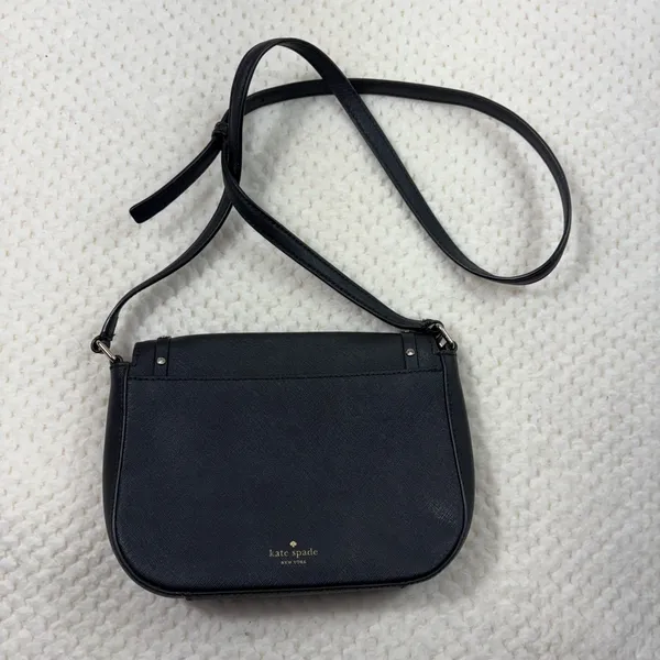 Kate Spade Black Saffiano Leather Rhinestone Embellished Small Crossbody Bag - Image 3