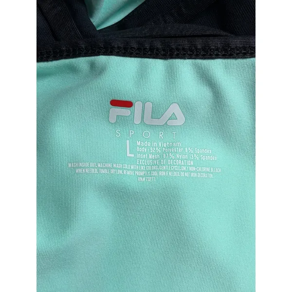 FILA Sport Women's Mint Green Black Racerback Athletic Tank Top Size‎ L - Image 6