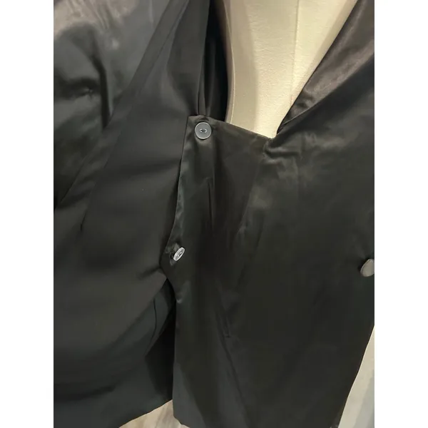 Clover and Sloane NWT Black Satin Tuxedo Blazer Dress Shawl Collar US 10 Gothic - Image 10