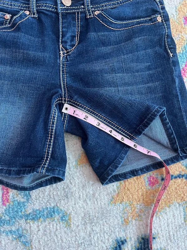 Size 4 Seven7 Dark Blue Denim Shorts - Image 7
