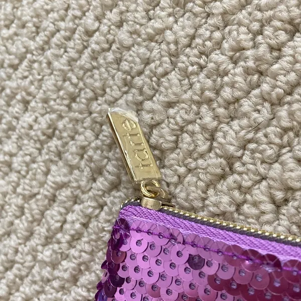 Tarte Sequin Flamingo Pink Purple Sequin Cosmetics Case Makeup Bag Like New - Image 4