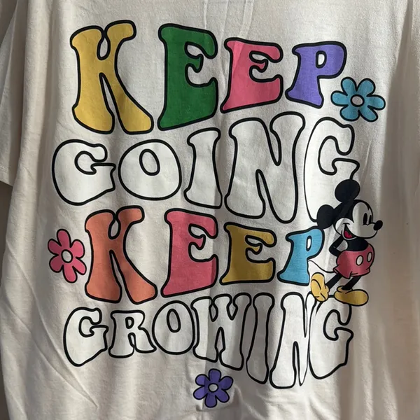 Disney Cream and Black Mickey Mouse Tee - Image 6