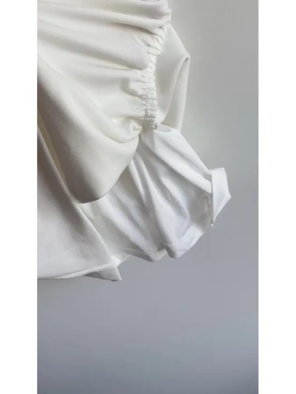 Zara White Ruched Corset Mini Dress Sweetheart Neck Bodycon Size S USA 4 - Image 8