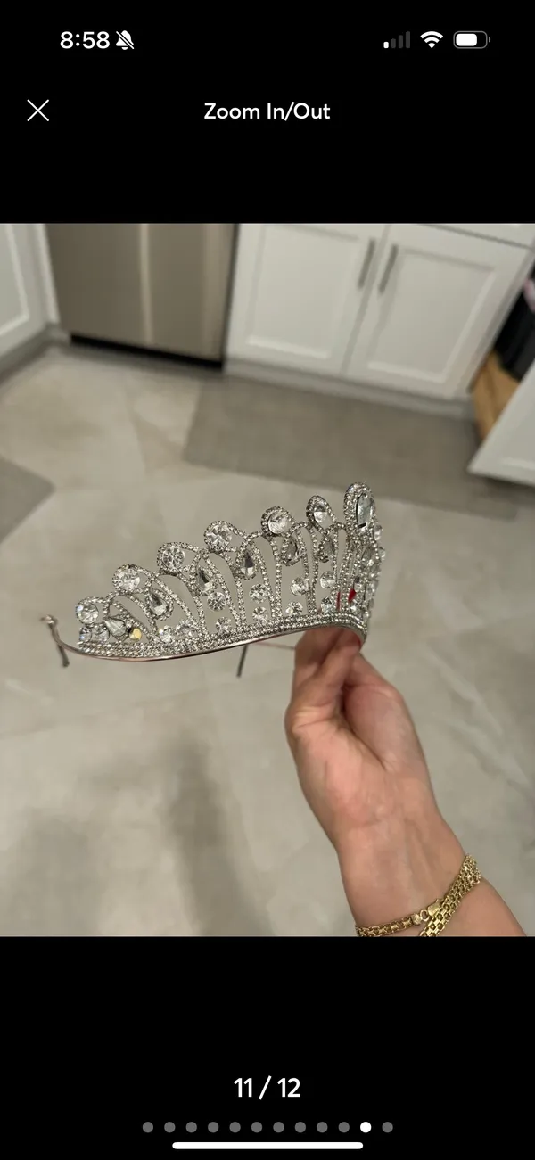 Rhinestone Tiara Princess crown Silver - Image 10