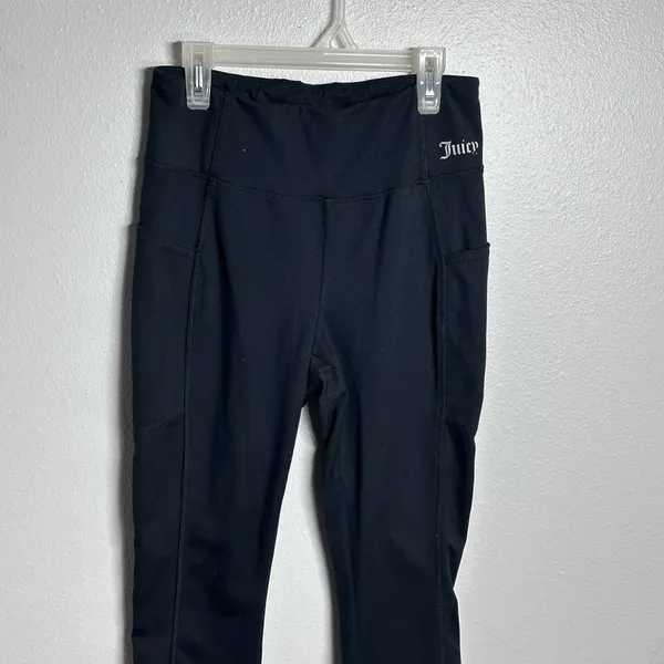 Juicy Couture Sport Women Black Yoga‎ Activewear Athletic Capri leggings size M - Image 6