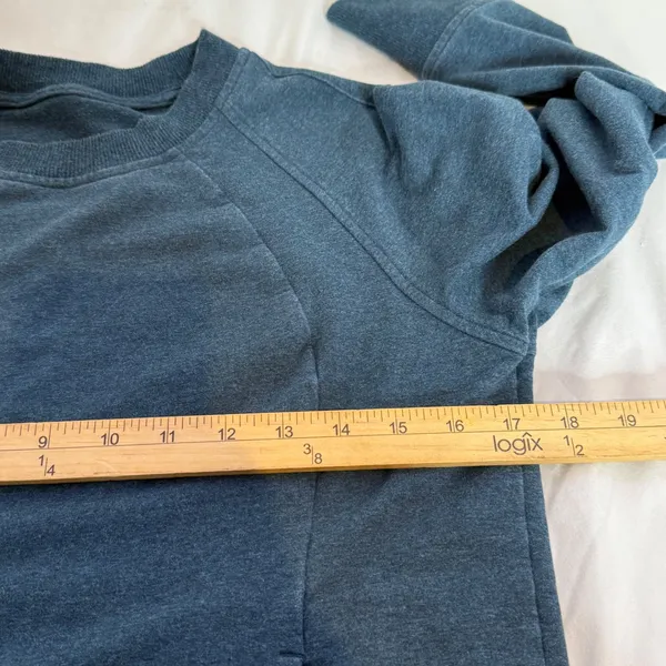 Lululemon‎ Scuba Crewneck Sweatshirt Heathered Pullover Size 4 W3CB2S Teal - Image 6