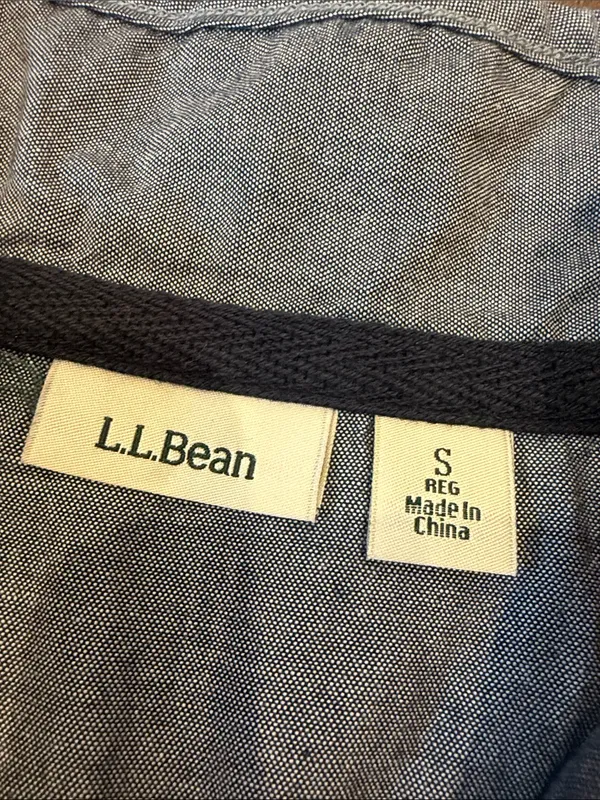 L.L. Bean Light Gray Heather Henley Pullover Size Small - Image 2