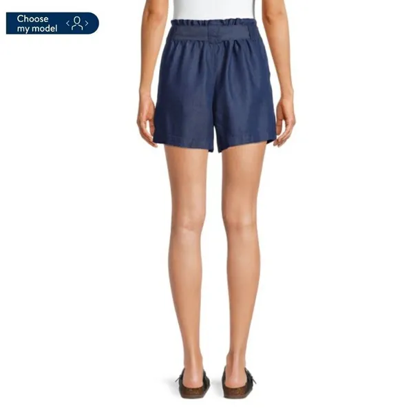 Time‎ and Tru Women's Size 18 Fashion Short Denim Medium Wash Tie Waist Stretch - Image 2