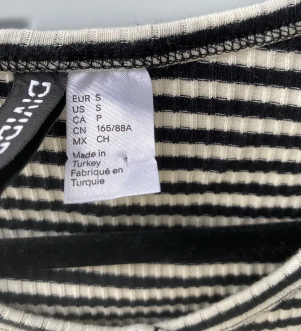 H&M Stripe Long Sleeve Shirr - Image 2