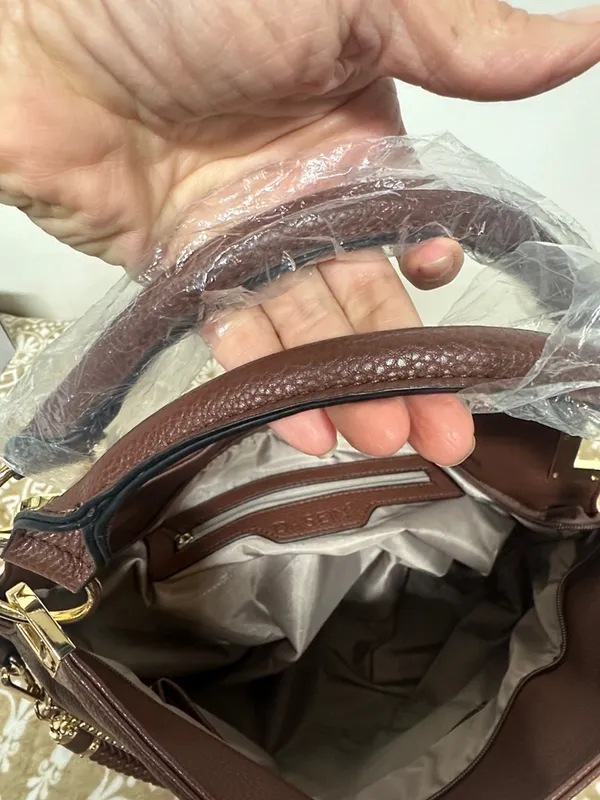 Dasein Hobo shoulder/ Crossbody Bag in soft faux leather with accent Rhinestones - Image 10