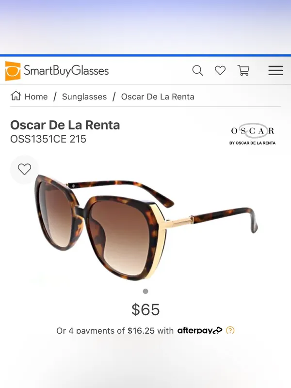 NWT Oscar de la Renta Oversized Tortoise Shell Square Sunglasses OSS1351CE - Image 7