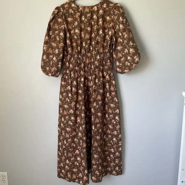 Tuckernuck Rosewood Chintz Marlena Floral Brown Boho Midi Dress Size Medium - Image 2