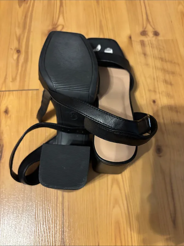a new day Black Ankle-Strap Block Heel Sandals - Image 4