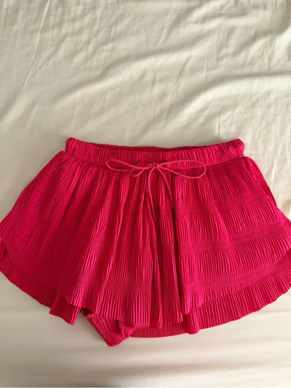 Free people movement shirr enough pink pleated shorts Xs - Image 2