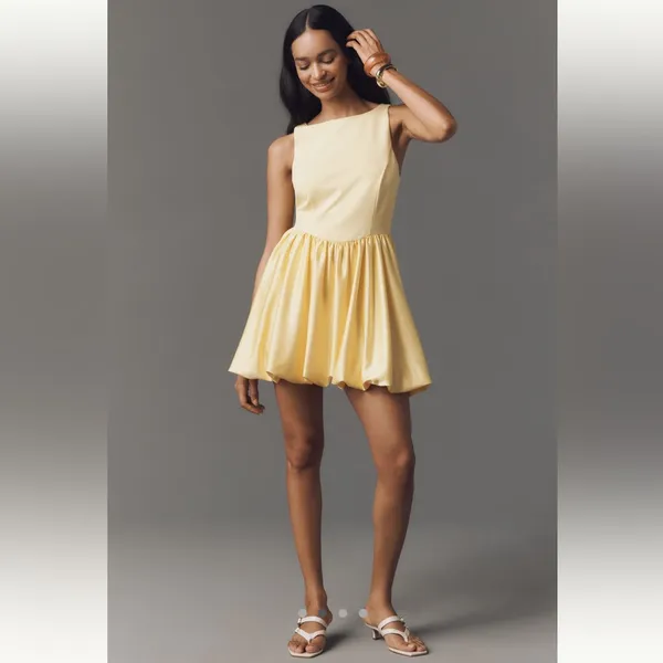 Anthropologie Maeve Boat-Neck Bubble Mini Dress - Image 3