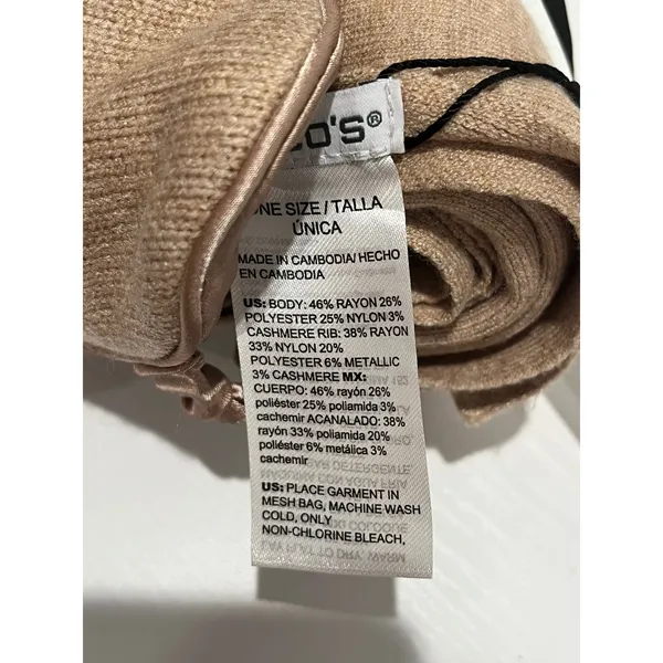 Brand New Chicos‎ Hint of Cashmere Gift Set Travel Wrap Sleep Eye Mask tan color - Image 3