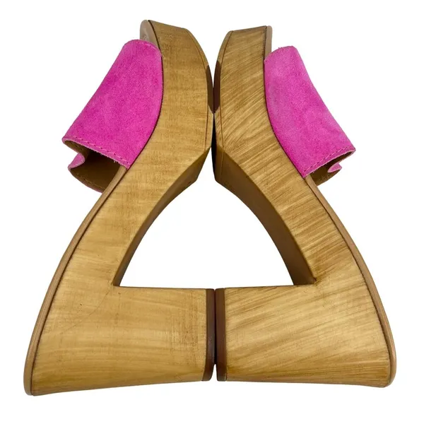 Steve Madden Neon Pink Block Heels Slides Sandals 9 Platform y2k - Image 5
