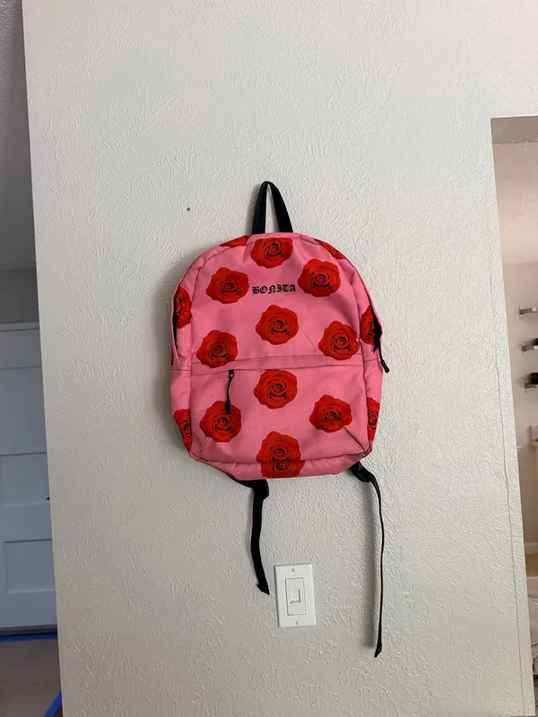 Vans Viva La Bonita Bonita pink rose old English backpack - Image 3
