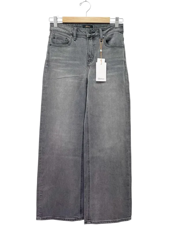 Quince Bella Stretch Relaxed Straight Jeans Sz 26 Stonewashed Grey NWT High Rise - Image 2