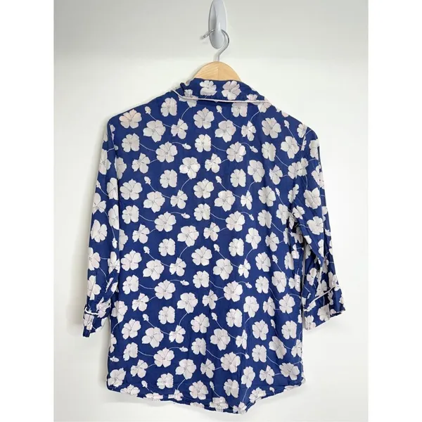 Lauren Ralph Lauren Pajama‎ Shirt Floral Small Blue/Pink Collared - Image 3