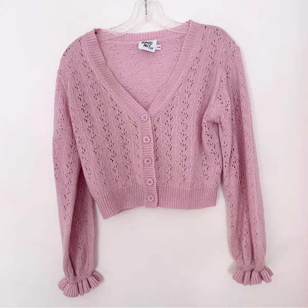 Princess Polly Lyric Cropped Cardigan Pink - Image 2