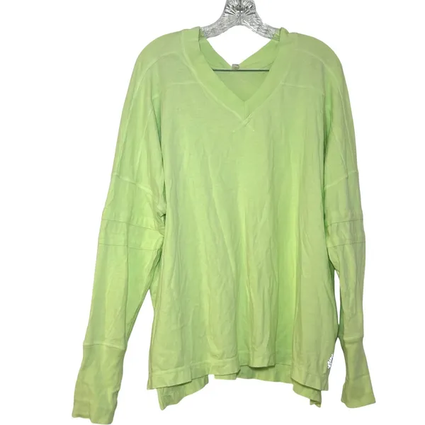 Free People Movement All Star Layer top lime green women's medium lounge Active - Image 2