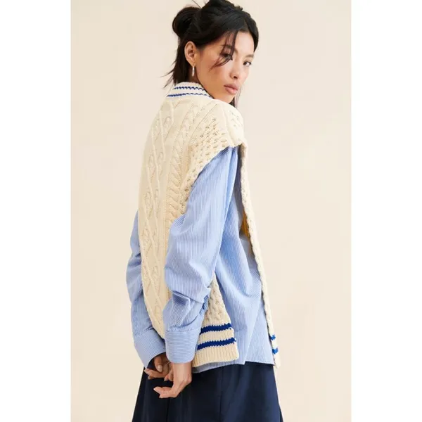 Anthropologie Callahan Viv Mock Neck Cable Knit Sweater Vest Size S - Image 2