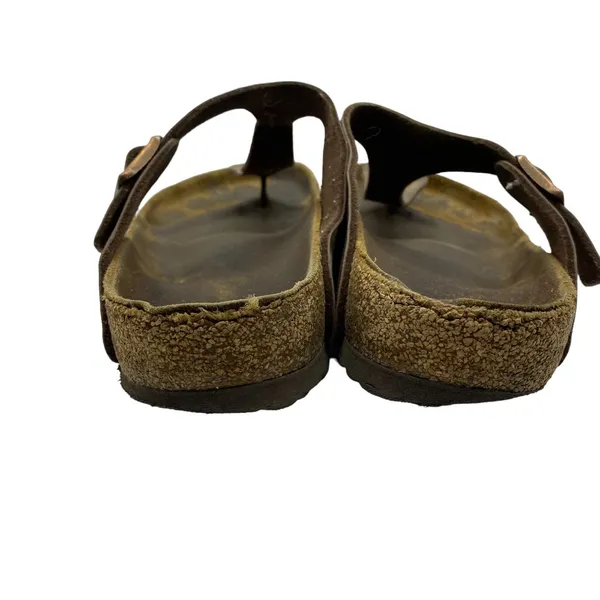 Birkenstock Women's Gizeh Slip on Brown Leather Sandals Size 36‎ US 5-needs TLC - Image 8