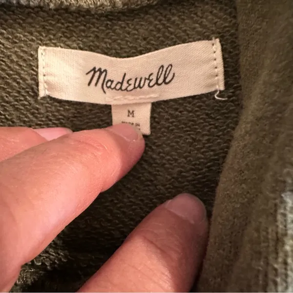 Madewell Women's Olive Green Hoodie - Image 3