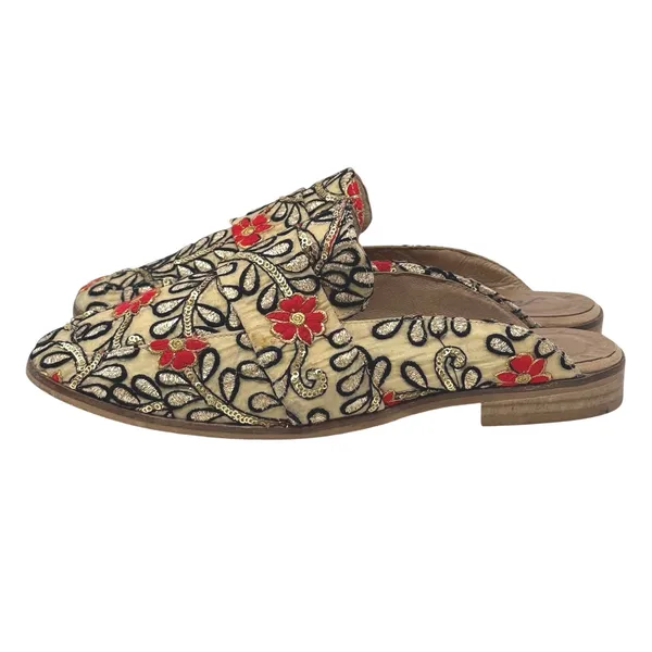 Free People At Ease Brocade Embroidered Loafer Mule Size 39 EU - Image 2