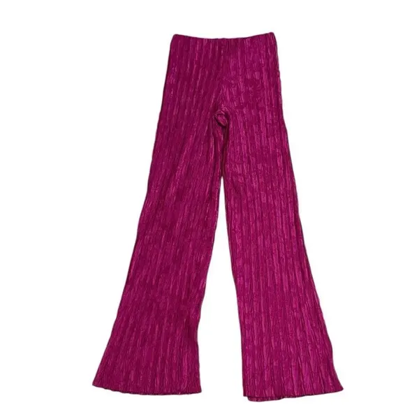 Zara Pink Pleated Wide Leg Pants(Size Small) - Image 4