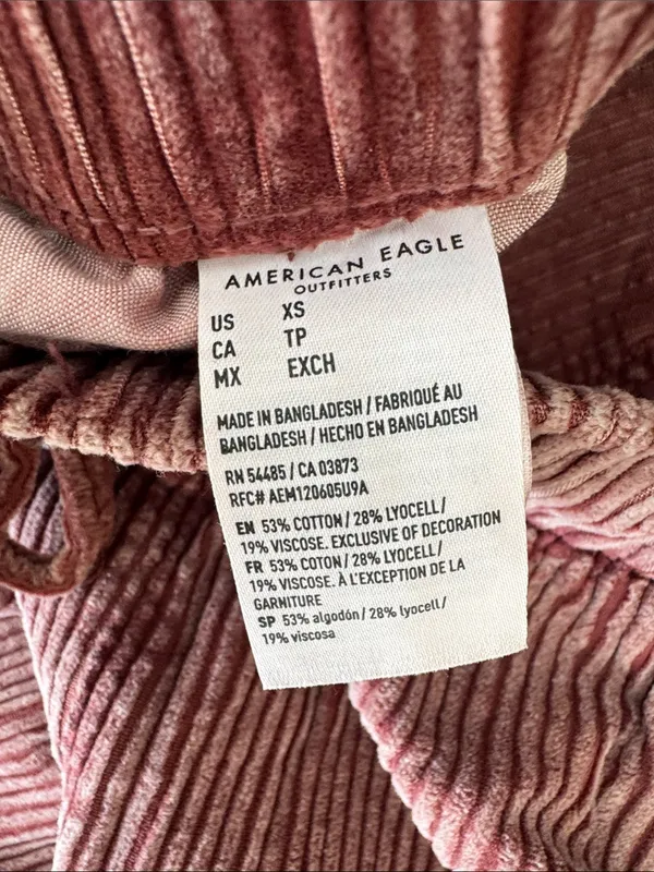 American Eagle Outfitters Wide-Leg Corduroy Pants in Dusty Rose - Image 3