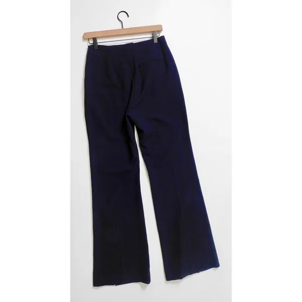 NANUSHKA Tulip Cady‎ Flared Trousers Navy Blue Solid Slit Legs Office Small - Image 9