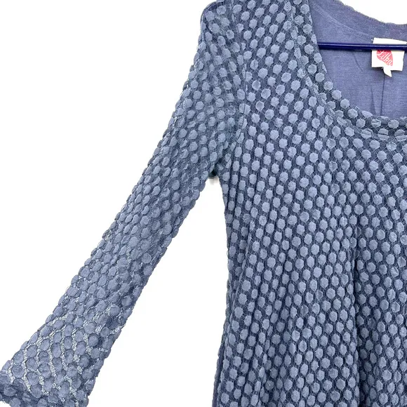 Lilka size Small blue polka‎ dot long sleeve dress lined - Image 3